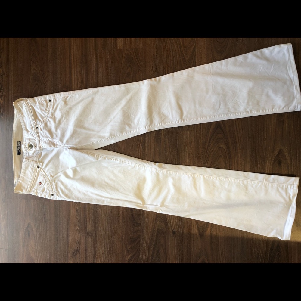 Hudson white wide leg jeans